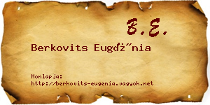 Berkovits Eugénia névjegykártya